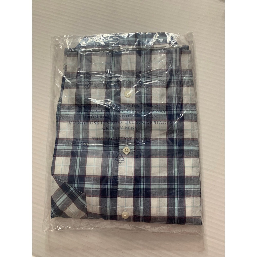 UNTUCKit Sorbo Womens Plaid Button Down Shirt Size 12 Regular Navy Blue White - Picture 8 of 11